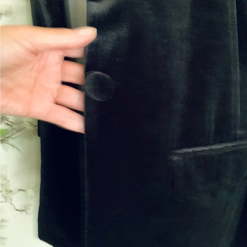 Nine West Cara Santana X Black Velvet Blazer Jacket - Picture 10 of 16